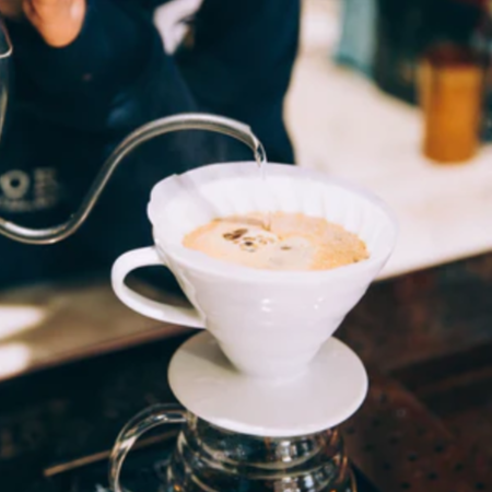Brewing pour over coffee