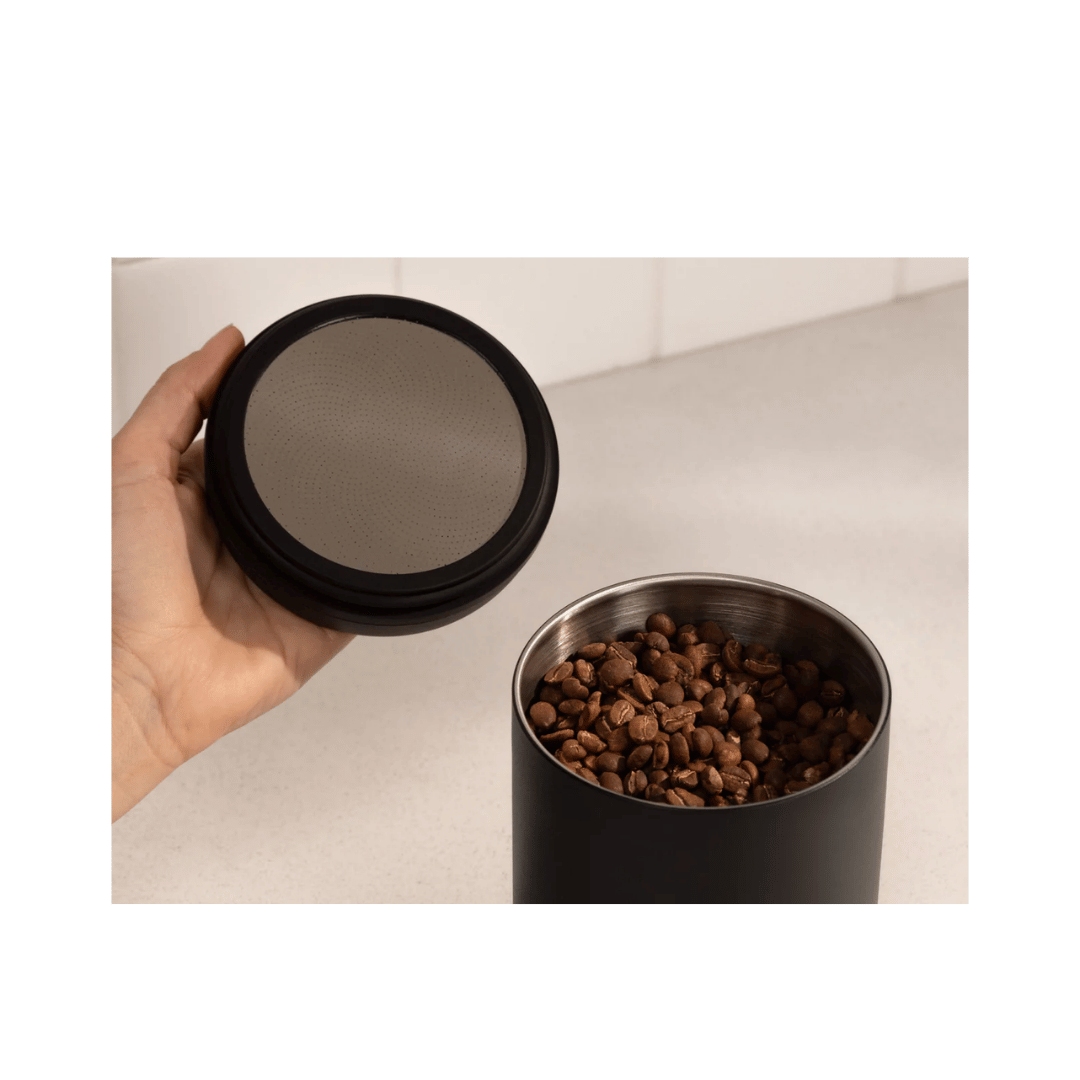 Fellow Atmos Vacuum Canister with Coffee Beans