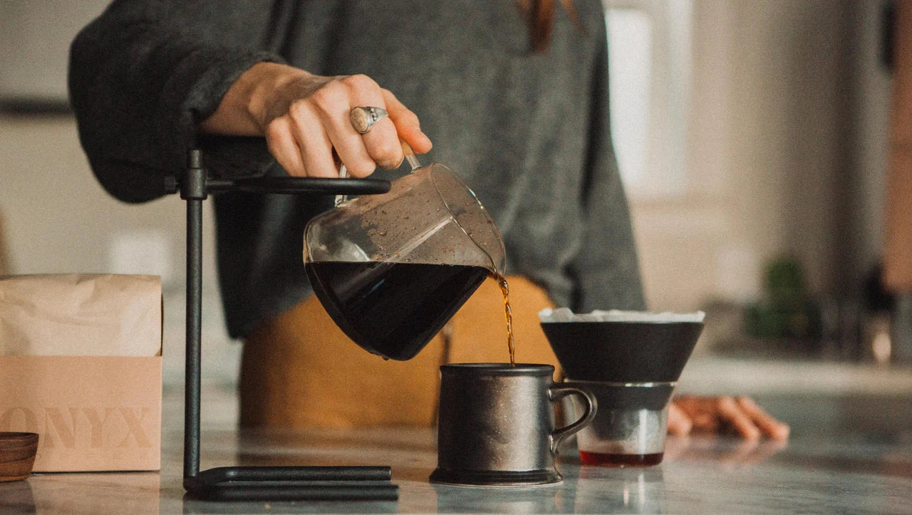 Pouring coffee